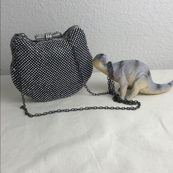 Forever 21 Handbags - Rhinestone kitten clutch